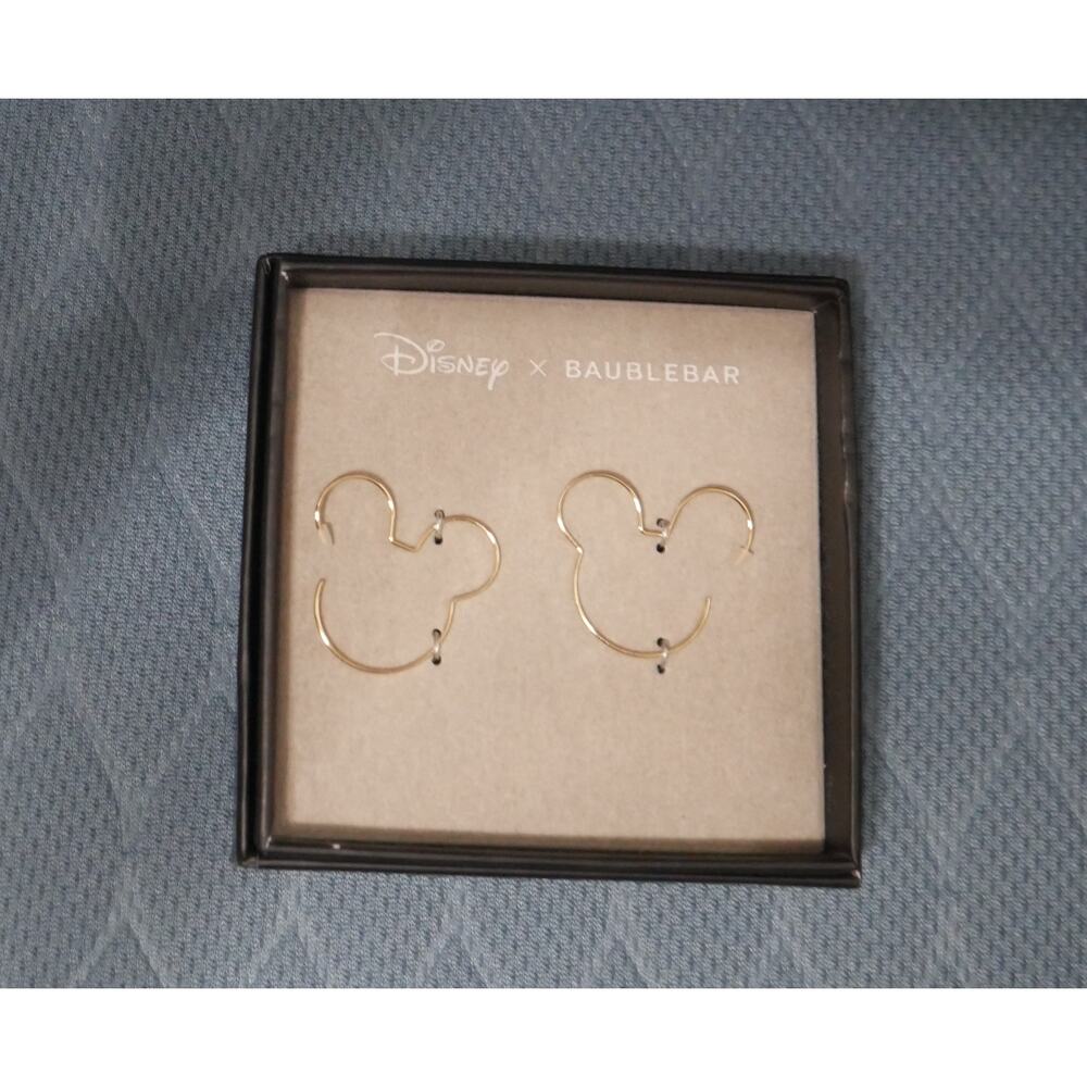 Baublebar X Mickey Wire Earrings - Goldtone - NEW in BOX
